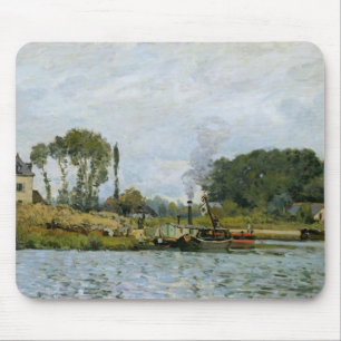 Tapis De Souris Alfred Sisley   Bateaux à l'écluse de Bougival
