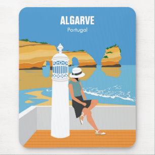 Tapis De Souris Algarve beach girl travel vintage style