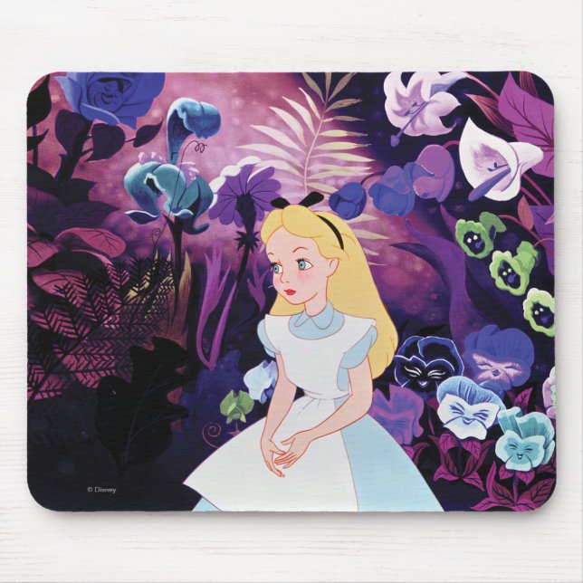 Tapis De Souris Alice au pays des merveilles Film de fleurs de jar (Devant)