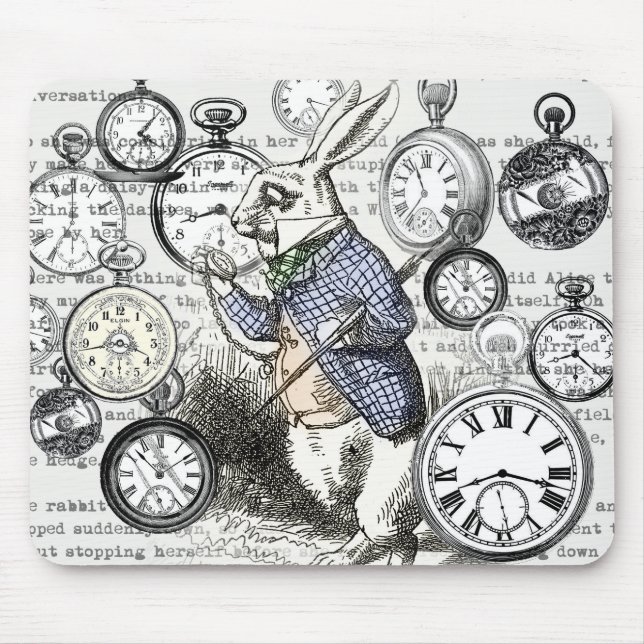 Tapis De Souris Alice de lapin blanc au pays des merveilles (Devant)