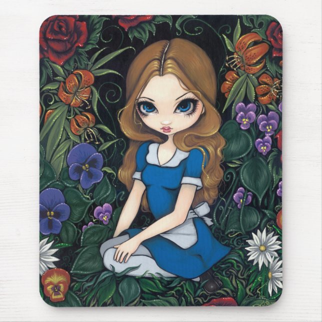 Tapis De Souris "Alice et les fleurs" Mousepad (Devant)