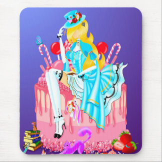 Tapis De Souris Alice sur gâteau d'anniversaire 