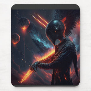 Tapis De Souris Alien manipulant le faisceau d'incendie