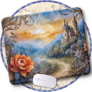TAPIS DE SOURIS - Allée florale vers le château