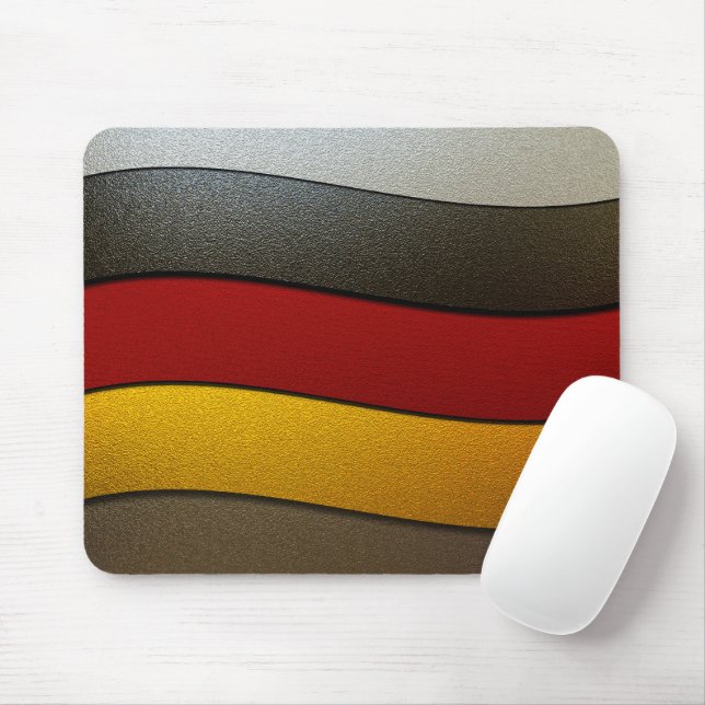 Tapis De Souris Allemagne - couleurs du drapeau - Chrome par Shirl (Avec souris)