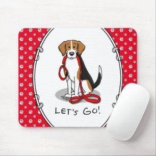 Tapis De Souris Allons-y ! (marche) Chien Beagle (tri couleur 3) M