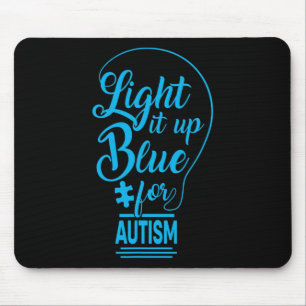Tapis De Souris Allumez-le bleu Sensibilisation sur l'autisme Cade