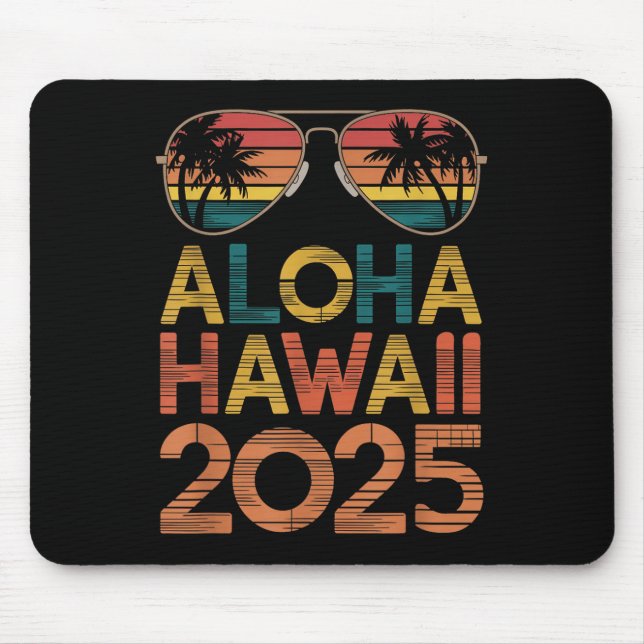 Tapis De Souris Aloha Hawaii 2025 Parfait Pour Voyage D'Été Plage  (Devant)