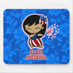 Tapis De Souris Aloha Honeys Firecracker Hula Girl Mousepads