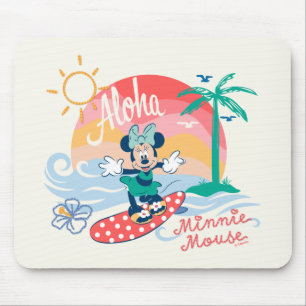 Tapis De Souris Aloha Minnie Mouse Surf Tropical