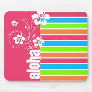 Tapis De Souris Aloha rose; Arc-en-ciel rétro Neon