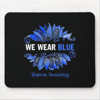 Tapis De Souris Alopecia Aware We Wear Blue Sunflower