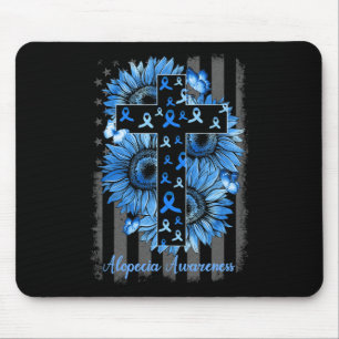Tapis De Souris Alopecia Sensibilisation Tournesol Drapeau américa