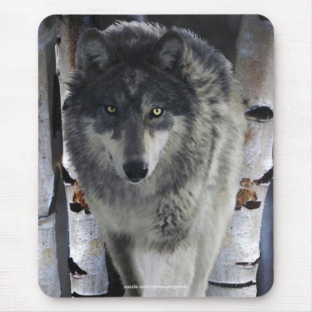 Tapis De Souris ALPHA GRAY WOLF Soutien à la faune Mousepad (Devant)