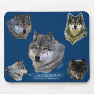 Tapis De Souris Alpha Grey Wolf Wildlife Supporter Collection