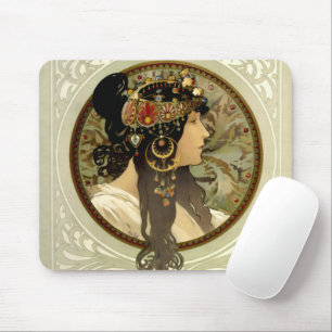 Tapis De Souris Alphonse Mucha - Têtes byzantines Brunette