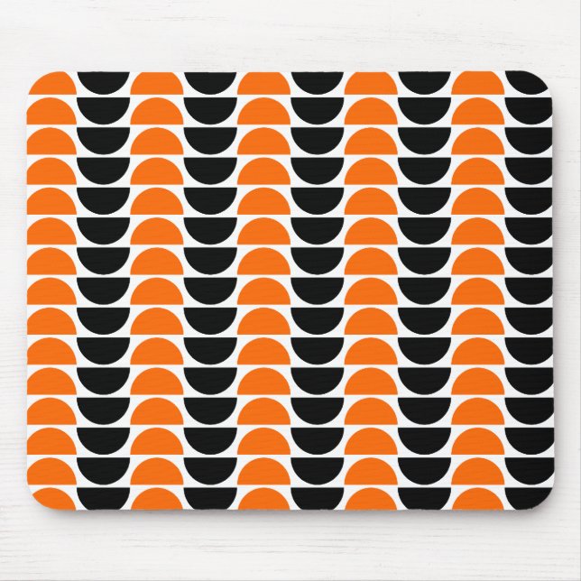 Tapis De Souris Alternance de croissant en orange et noir (Devant)