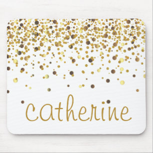 Tapis De Souris Aluminium d'or de Faux de parties scintillantes de
