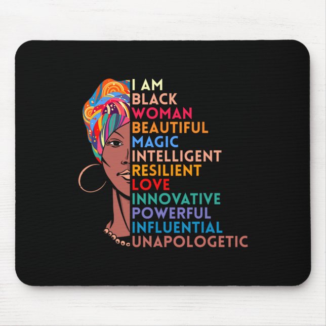 Tapis De Souris Am Black Woman Africain-American Cadeau Histoire n (Devant)