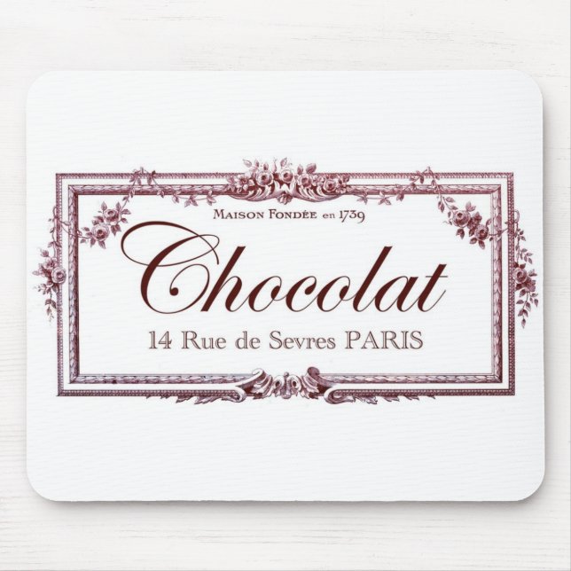 Tapis De Souris Amants de chocolat…. aimez cet art français (Devant)