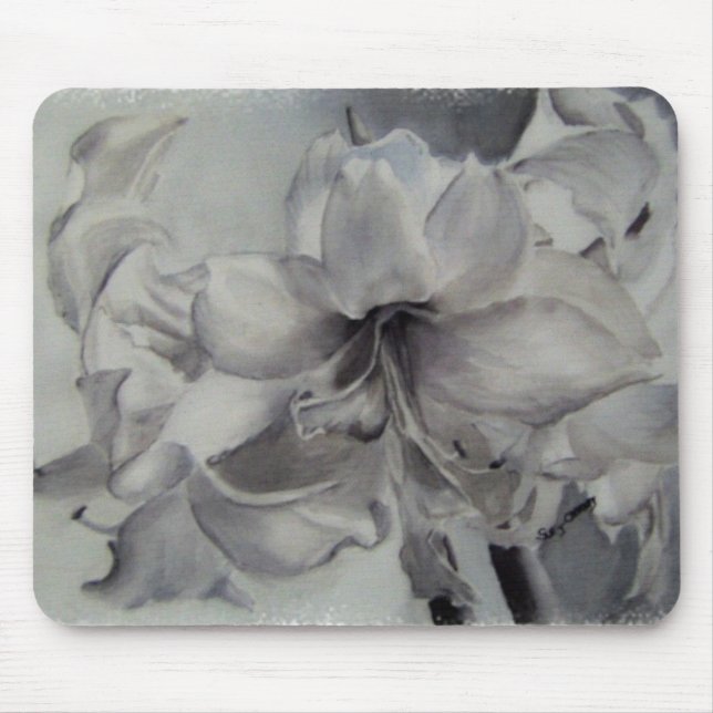 TAPIS DE SOURIS AMARYLLIS NOIR ET BLANC (Devant)