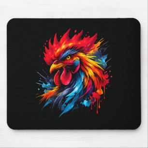 Tapis De Souris Amateur de combat de coq vintage peint _