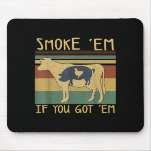 Tapis De Souris Amateur de grillades drôles de viande fumeur de no