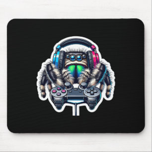 Tapis De Souris Amateur de jeux vidéo d'araignée sauteuse Joueur J