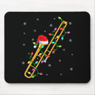 Tapis De Souris Amateur de musique de trombone Lumières de Noël Pè