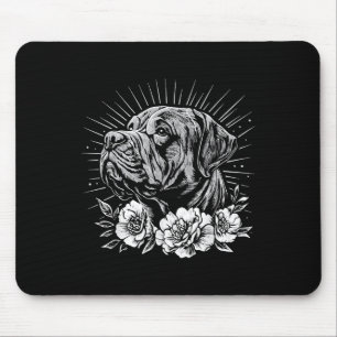 Tapis De Souris Amateur de style de tatouage Mastiff Rétro Chien _
