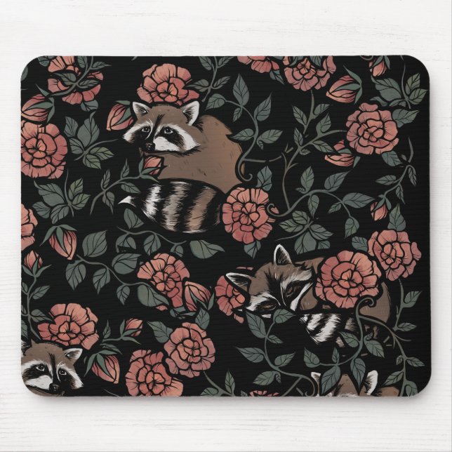 Tapis De Souris Amateurs de raccoon mignon raccoons art une person (Devant)