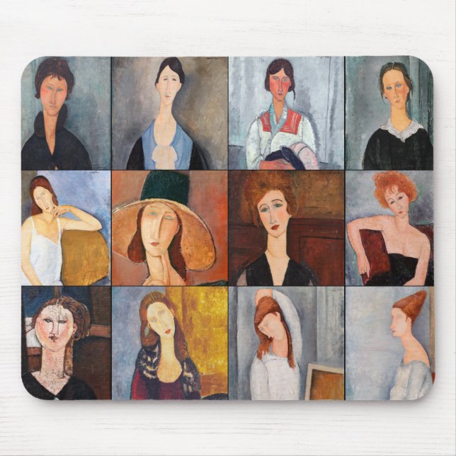 Tapis De Souris Amedeo Modigliani - Collage de chefs-d'oeuvre (Devant)
