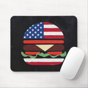 Tapis De Souris America Burger (Peinture noire n° 4)