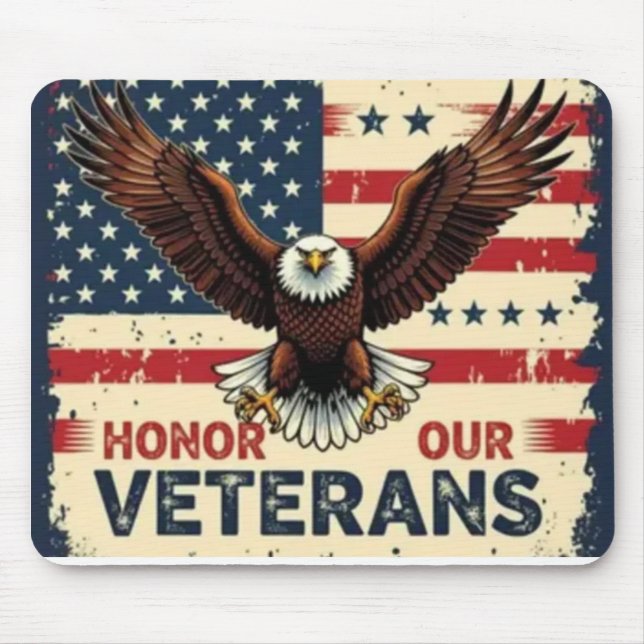 Tapis De Souris American Eagle Honor Our Veterans Mousepad (Devant)
