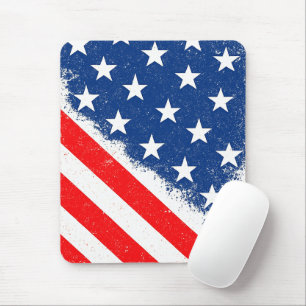 Tapis De Souris American Flag Shirt USA Patriotique Star Stripes