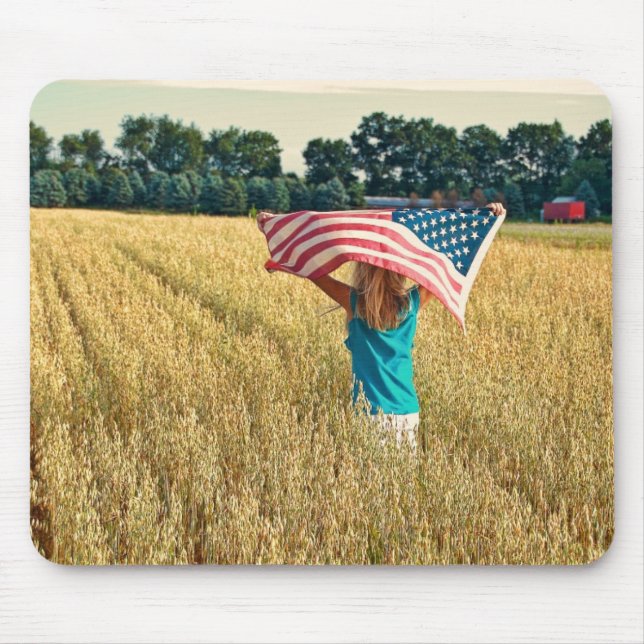 Tapis De Souris American Girl in Wheat Field (Devant)
