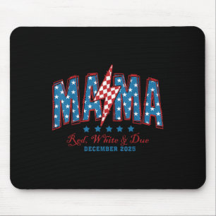 Tapis De Souris American Mama Rouge Blanc Et Due 4 juillet Pregna