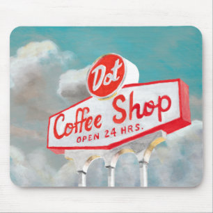 Tapis De Souris American Roadside  Coffee Shop Sign