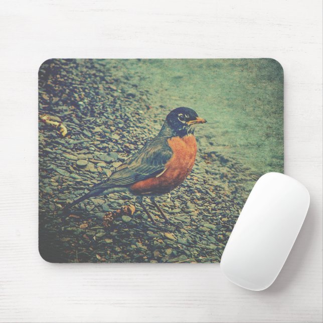 Tapis De Souris American Robin Bird Nature (Avec souris)