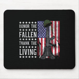 Tapis De Souris American Us Flag Honore The Fallen Remercier Livin