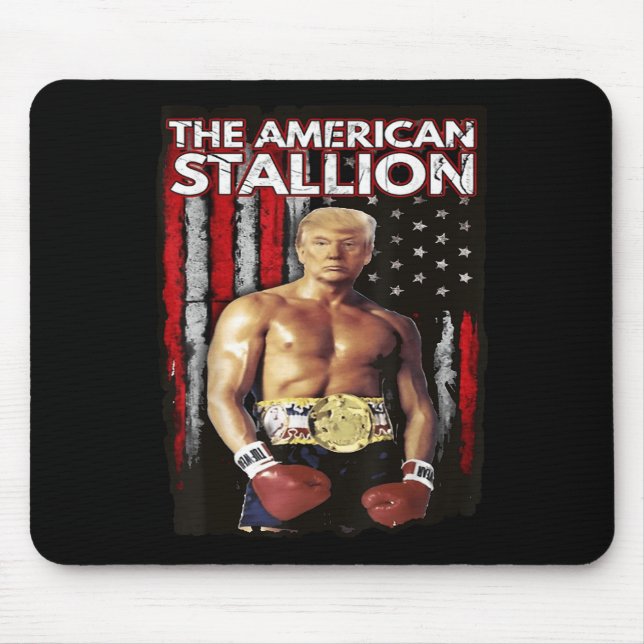 Tapis De Souris Amérique Boxer Trump Rocky Trump mème Trump 2024, (Devant)