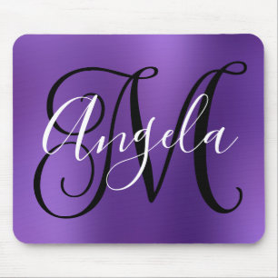 Tapis De Souris Améthyste Monogramme Personnalisé