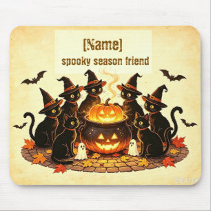 Tapis De Souris Ami de la saison effrayante Halloween noir personn