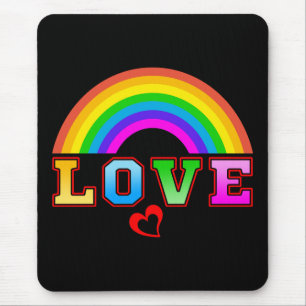 Tapis De Souris Amour Arc-en-ciel Coloré Rouge Cœur