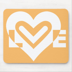 Tapis De Souris Amour blanc et orange