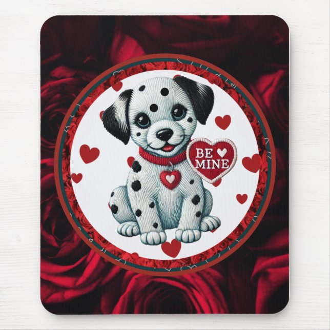 Tapis De Souris Amour chiot dalmate Mousepad - Soyez à moi Valenti (Devant)