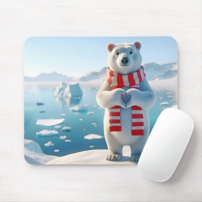 Tapis De Souris Amour de l'ours polaire (Avec souris)