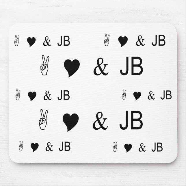 Tapis De Souris Amour de paix et JB (Devant)