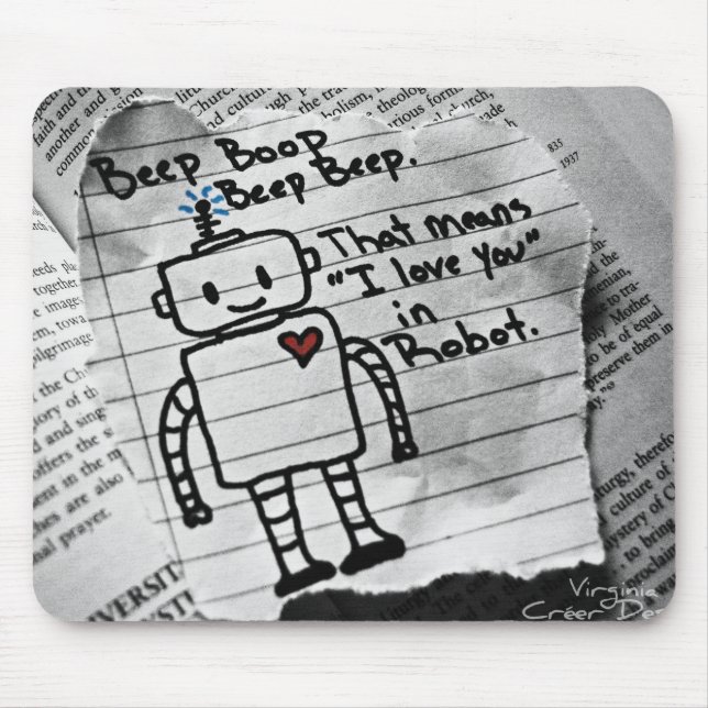 Tapis De Souris Amour de robot (Devant)