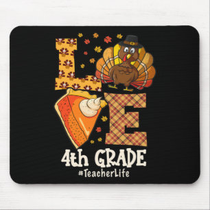 Tapis De Souris Amour de Thanksgiving Enseignant de 4e année Dinde
